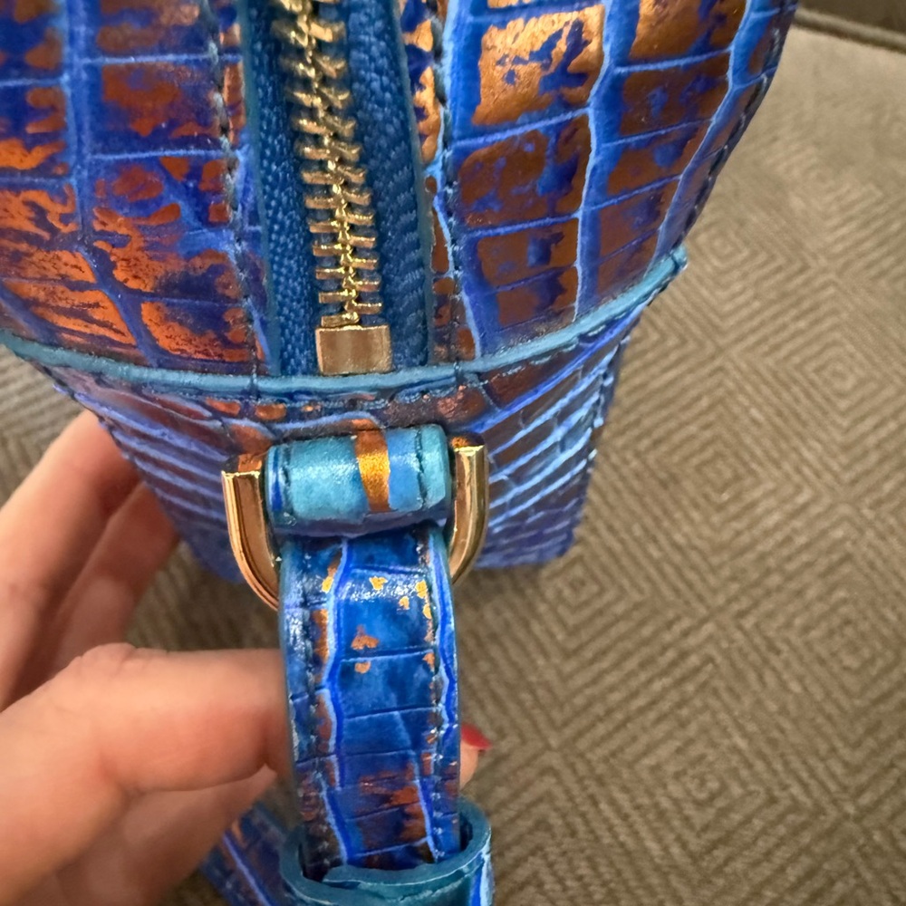 Brahmin Blue and Brown Crossbody Bag - Picture 6 of 7
